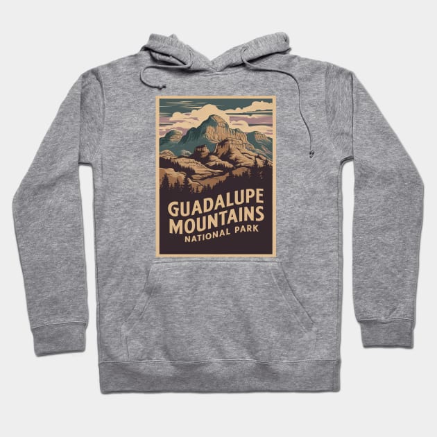 Guadalupe Mountains National Park Poster Illustration Hoodie by Perspektiva